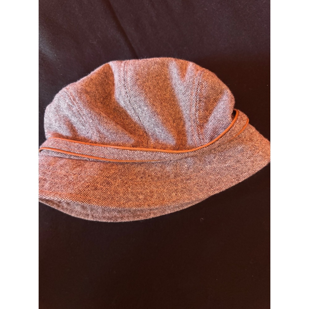 Carven Paris Wool Blend Bucket Hat Brown Tweed Textured Designer Sun Hat 57-58cm
